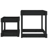 Sand Tables 2 pcs Black Solid Wood Pine 825055