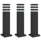 Outdoor Floor Lamps with Outlet 3pcs Black 50 cm Aluminium 4006406