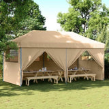 ZNTS Foldable Party Tent Pop-Up with 4 Sidewalls Beige 4004951