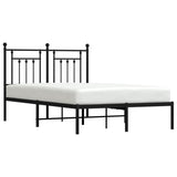 Bed Frame Black Powder-Coated Steel Double Bed Frame 353535