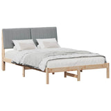 Bed Frame with Headboard Brown 135 x 190 cm Solid Pine Wood 878899