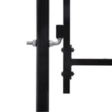 ZNTS Fence Gate Double Door with Spike Top Steel 3x1.75 m Black 145737