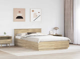 Bed Frame Sonoma Oak 120 x 190 cm Engineered Wood 3408182