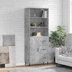 Highboard Concrete Grey 69.5x34x180 cm Engineered Wood 3189465