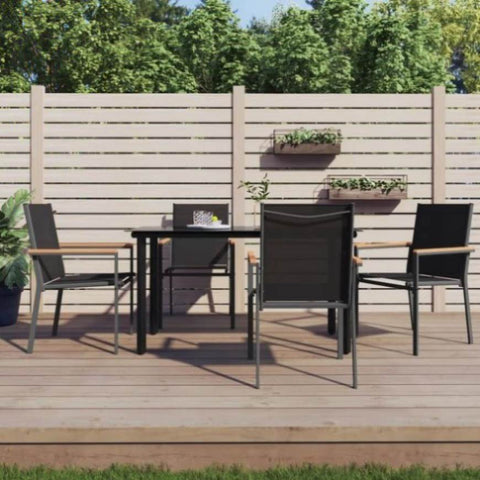 Garden Chairs 4 pcs Black 55x61.5x90 cm Textilene and Steel 3187085