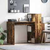 Desk with Shelf Smoked Oak 108 x 55 x 103.5 cm Engineered Wood 869462