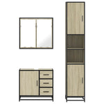 ZNTS 3 Piece Bathroom Furniture Set Sonoma Oak Engineered Wood 3301076