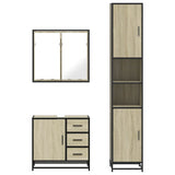 ZNTS 3 Piece Bathroom Furniture Set Sonoma Oak Engineered Wood 3301076