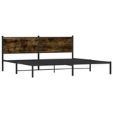 Metal Bed Frame without Mattress Smoked Oak 200x200 cm 3301350