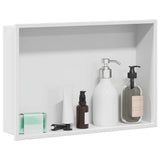 Shower Niche White 45 x 30 x 9.5 cm Stainless Steel 42012670