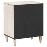 Bed cabinet with Drawer White 50 x 33 x 60 cm Solid Mango Wood 4018376