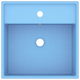 Luxury Basin Overflow Square Matt Light Blue 41x41 cm Ceramic 146945