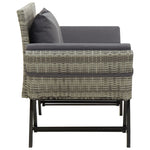 Garden Bench with Cushions Grey 176 cm Poly Rattan 317183