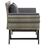 Garden Bench with Cushions Grey 176 cm Poly Rattan 317183