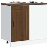 Kitchen Base Cabinet "Porto" Brown Oak Engineered Wood 854305