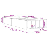 Bed Frame with Storage Old Wood 80 x 200 cm Engineered Wood 3429560