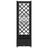 Raised Bed with Trellis and Roof Black 203 x 40 x 123 cm PP 42032541
