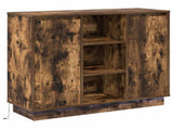LED Sideboard Smoked Oak 90 x 32 x 75 cm Engineered Wood 869686