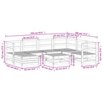 ZNTS 8 Piece Garden Sofa Set Solid Wood Pine 3250556