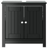 Bathroom Sink Cabinet BERG Black 60x34x59 cm Solid Wood Pine 358553