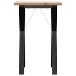 ZNTS Dining Table Y-Frame 50x50x75.5 cm Solid Wood Pine and Steel 3282779