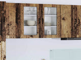 Wall Glass Cabinet PORTO Old Wood 80 x 31 x 80 cm 885423