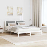 Bed Frame with Upholstered Headboard Light Grey 150 x 200 cm 878253