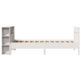 Bookcase Bed without Mattress White 90x200cm Solid Wood Pine 3323201