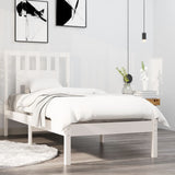 Bed Frame without Mattress White Solid Wood Single 3104029