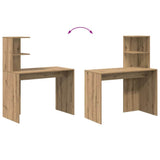 Desk with Shelf Artisan Oak 102 x 50 x 124 cm Engineered Wood 869361
