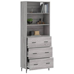 Highboard Grey Sonoma 69.5x34x180 cm Engineered Wood 3189403