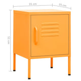 Nightstand Mustard Yellow 35x35x51 cm Steel 336209