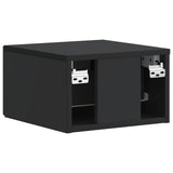 Wall-Mounted Bedside Cabinet 2 pcs Black 33 x 34.5 x 20 cm 898428