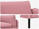 3-Seater Sofa Pink 222 x 81 x 89 cm Velvet 42048646