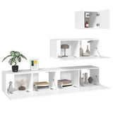 4 Piece TV Cabinet Set White Engineered Wood 3114646