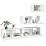 ZNTS 4 Piece TV Cabinet Set White Engineered Wood 3114646