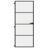 Interior Door Slim Black 83x201.5 cm Tempered Glass and Aluminium 155119