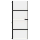 Interior Door Slim Black 83x201.5 cm Tempered Glass and Aluminium 155119