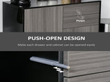 High Gloss Frame Sideboard, Push-Open Design with 2 Drawer for Living Room, Bedroom, 74H x 79W x T3398P343315