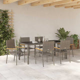 Garden Dining Set 7 pcs Grey Poly Rattan 3365397