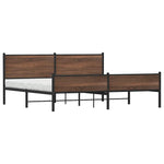 Metal Bed Frame without Mattress Brown Oak 193x203 cm 3301417