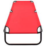 Folding Sun Lounger Red Steel 47756