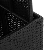 Garden Table Black 80x80x71 cm Poly Rattan and Acacia Wood 368269