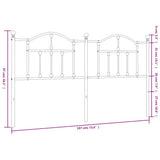 Headboard White Powder-Coated Steel Double Headboard 353524