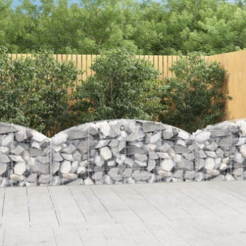ZNTS Arched Gabion Basket 200x30x60/80 cm Galvanised Iron 153463