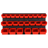26 Piece Workshop Shelf Set Red and Black 77x39cm Polypropylene 152204