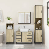 4 Piece Bathroom Furniture Set Sonoma Oak Engineered Wood 3301201