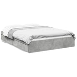 Bed Frame with Drawers without Mattress Concrete Grey 150x200 cm King Size 3280653