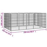 16-Panel Dog Playpen Black 50x100 cm Powder-coated Steel 3115960