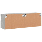 TV Wall Cabinets with LED Lights 2 pcs Concrete Grey 60x30x40 cm 837190